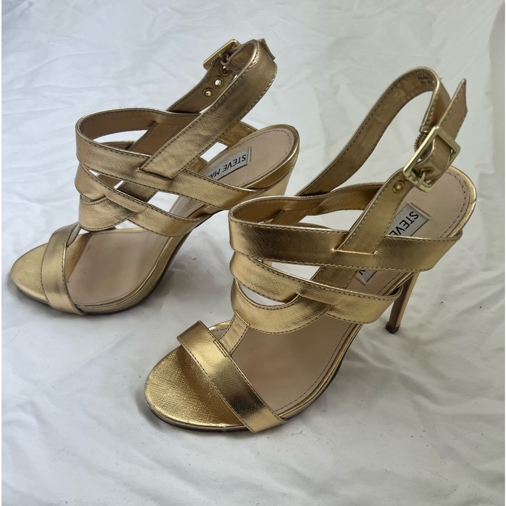 Steve Madden Gold Strappy Heels